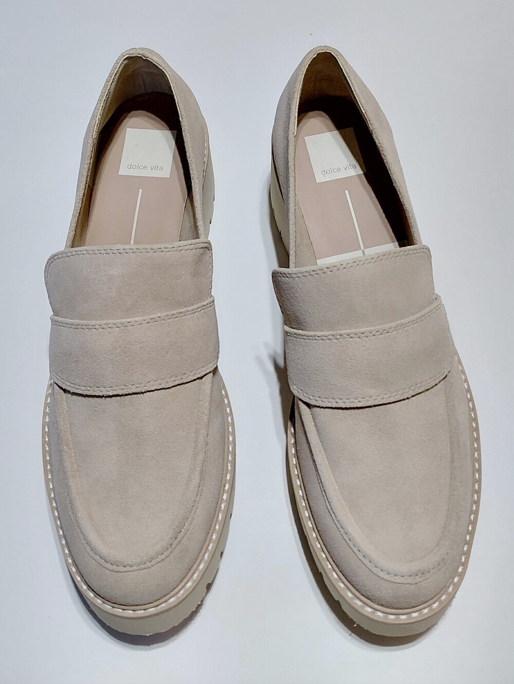 DOLCE VITA Women's Halona Dune Suede Chunky Platform Loafer Size 9.5